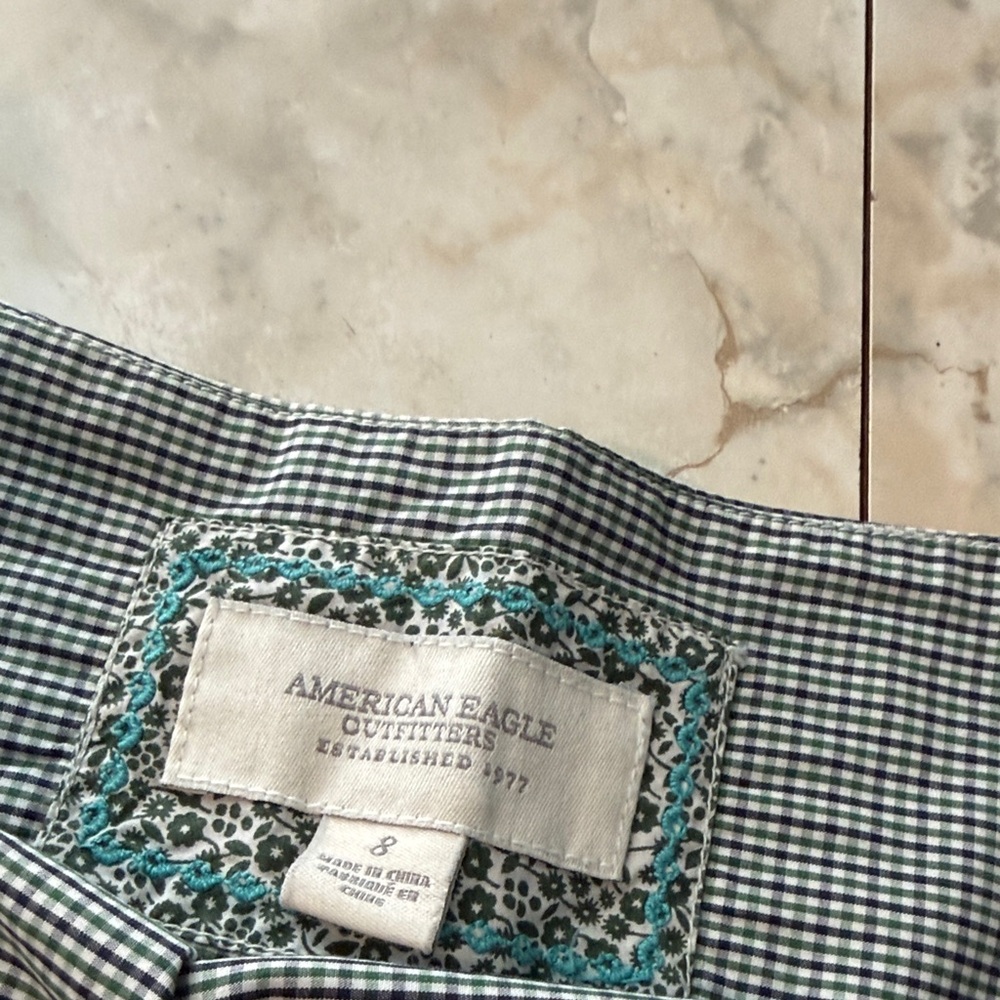 American Eagle Outfitters Plaid Skirt - Blue, Green and White